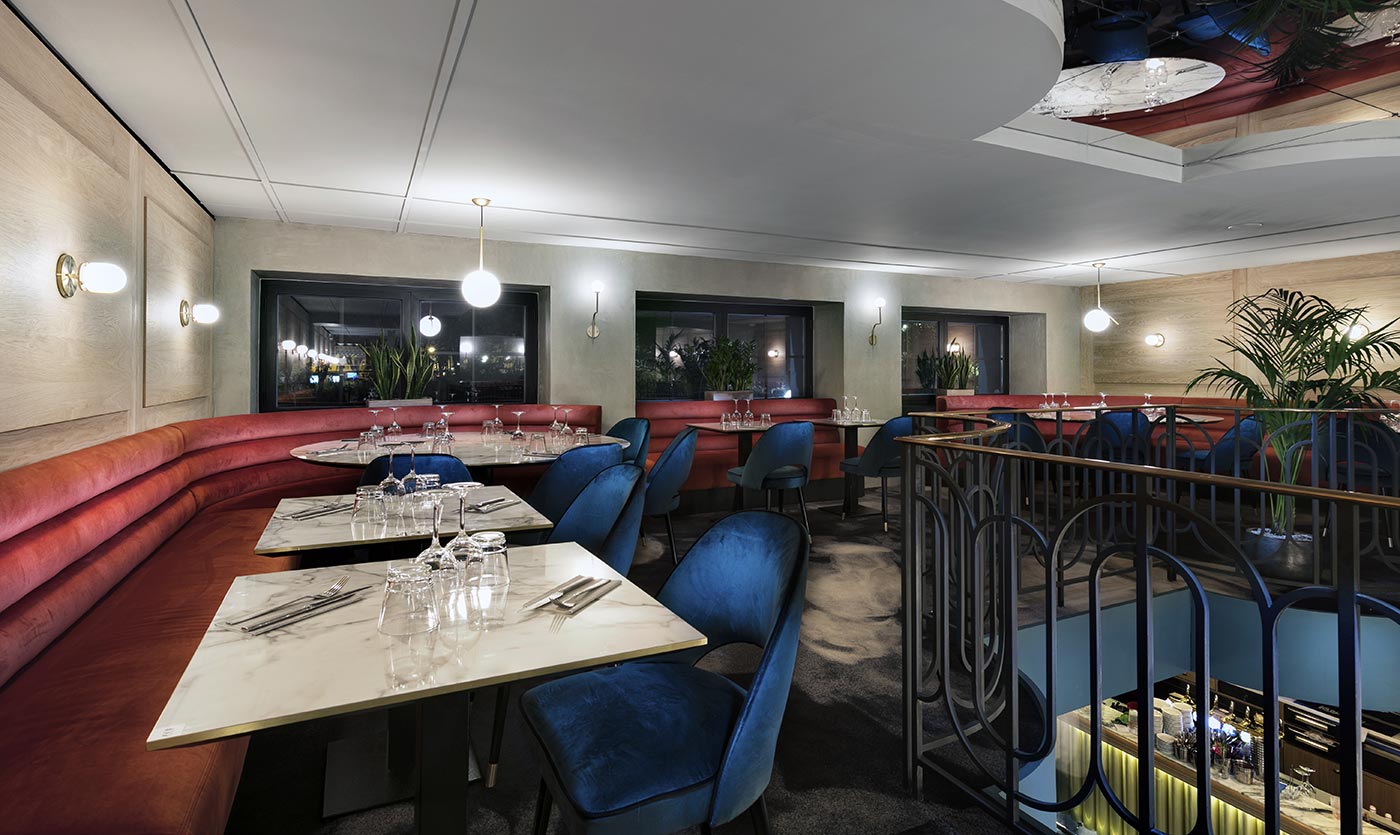 Mobilier de la brasserie Felix Faure à Nice