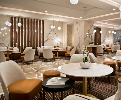 Mobilier du bar et du restaurant de l'hôtel le gray d'albion