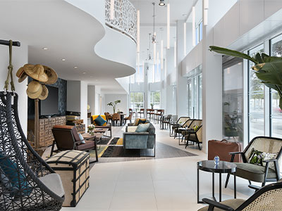 Le mobilier Collinet aux Citadines Confluent Nantes
