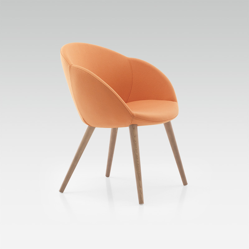 Fauteuil design orange Delta