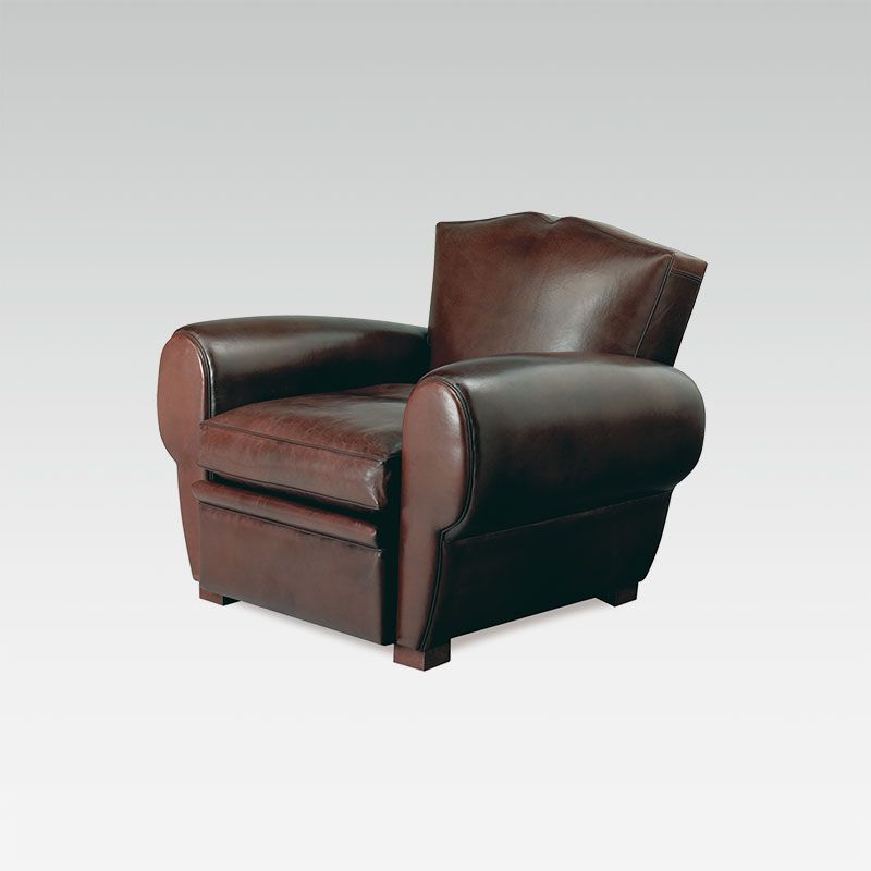 Fauteuil Club Moustache Moyen en cuir