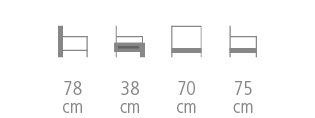 Dimensions du fauteuil Poznan