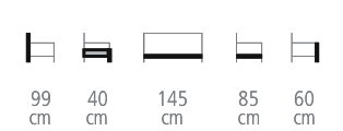 Dimensions de la banquette Idyl