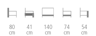 Dimensions du canapé Kan