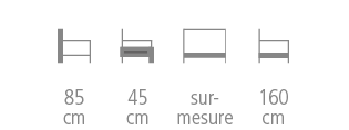 Dimensions de la banquette Charonne