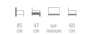 Dimensions de la banquette CHR Woodoo