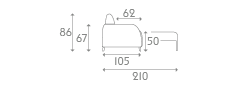 Dimensions Canapé Danton - D195C140