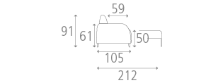 Dimensions du canapé Sibu