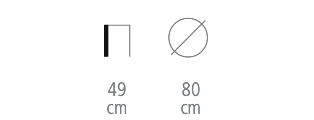 Dimensions table basse Milano