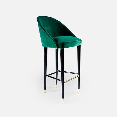 Tabouret de bar vert Kleber