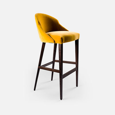 Tabouret de bar jaune Hypsos